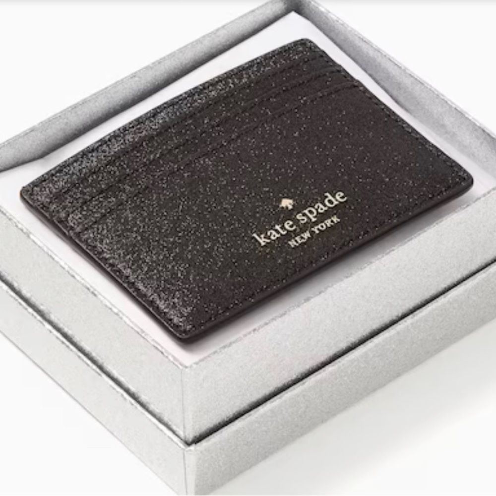 Shimmery Kate Spade card holder with box